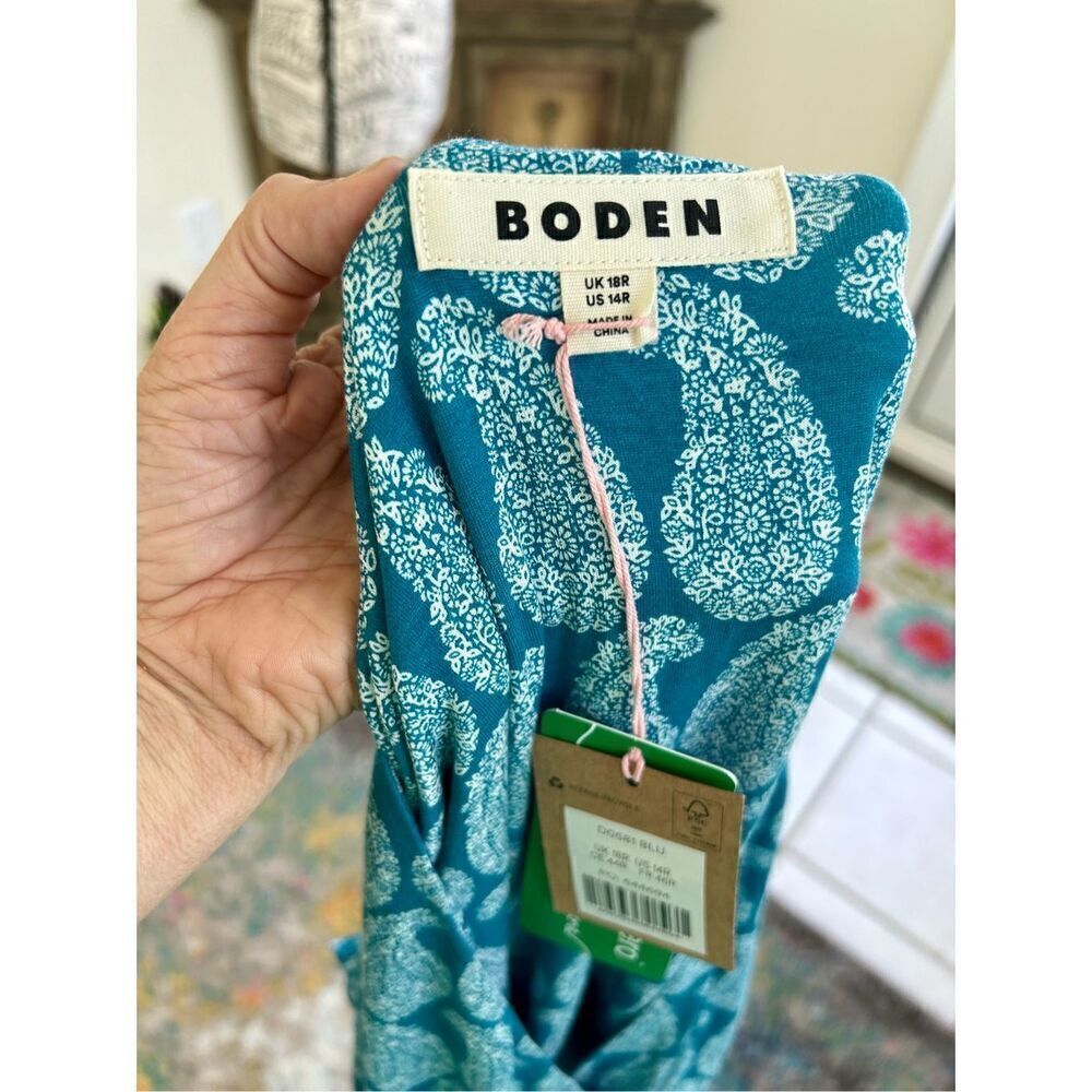 Boden Paisley Short Sleeve Jersey Dress NWT - Picture 11 of 13